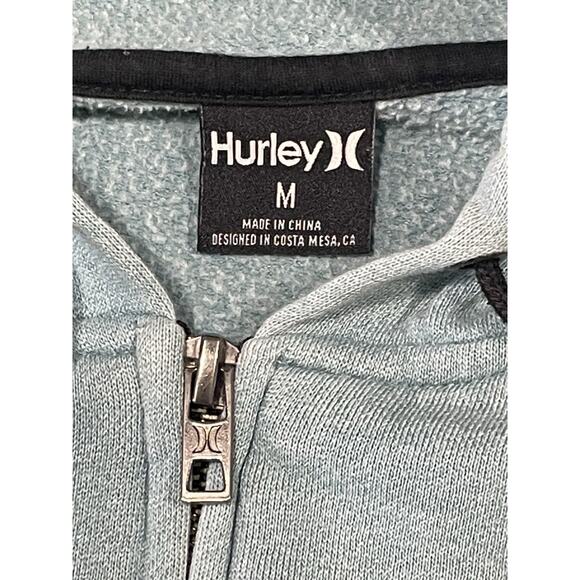 Hurley Men’s Medium Front Zip Colorblock Hooded Jacket Hoodie Split Pocket - Picture 11 of 16